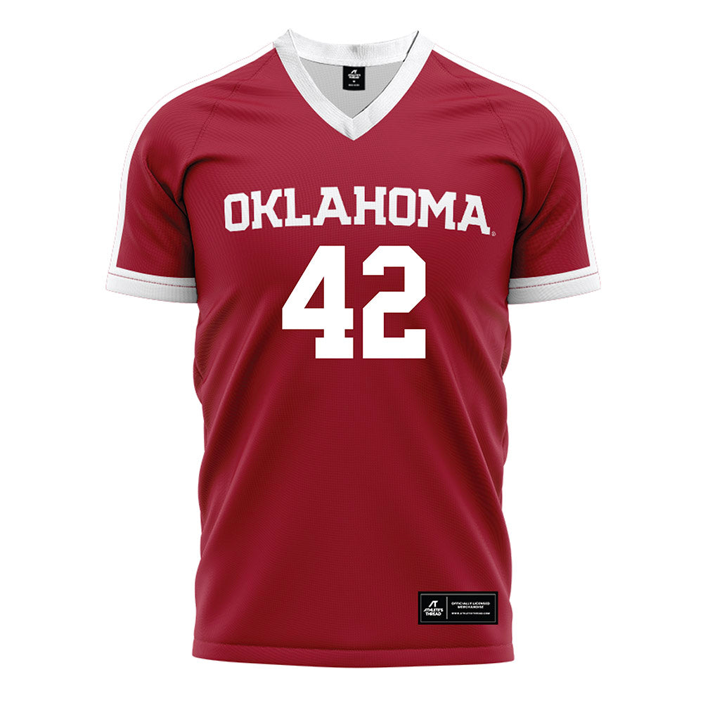 Oklahoma - NCAA Women's Soccer : Riley Brown - Crimson Red Soccer Jersey-0
