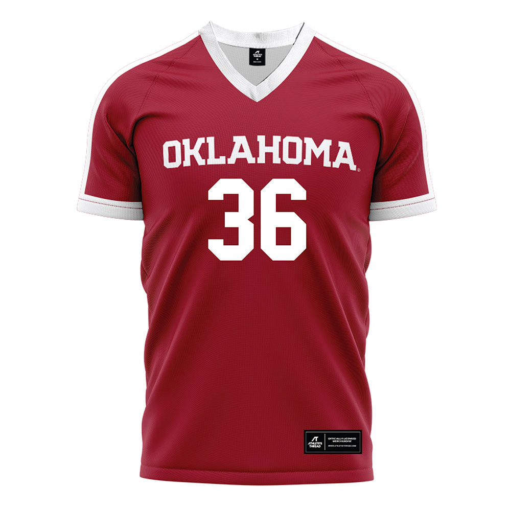 Oklahoma - NCAA Women's Soccer : Emily Davey - Crimson Red Soccer Jersey-0