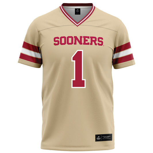 Oklahoma - NCAA Football : Jayden Gibson - Cream Football Jersey-0