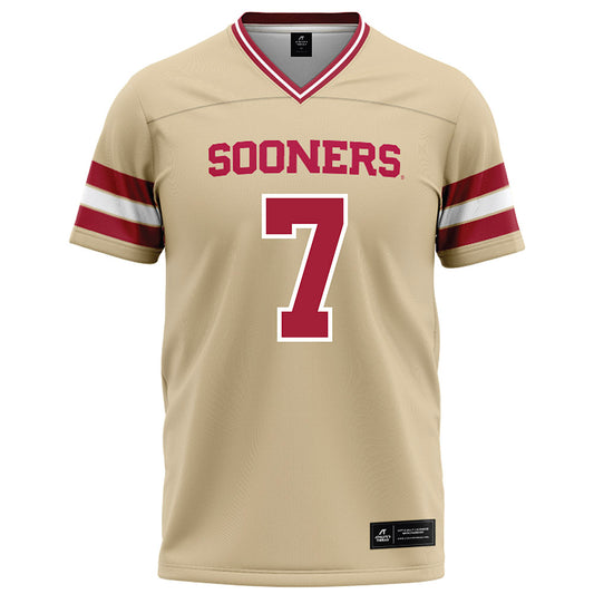 Oklahoma - NCAA Football : Zion Kearney - Cream Football Jersey-0