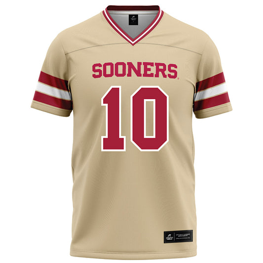 Oklahoma - NCAA Football : John Mateer - Cream Football Jersey-0