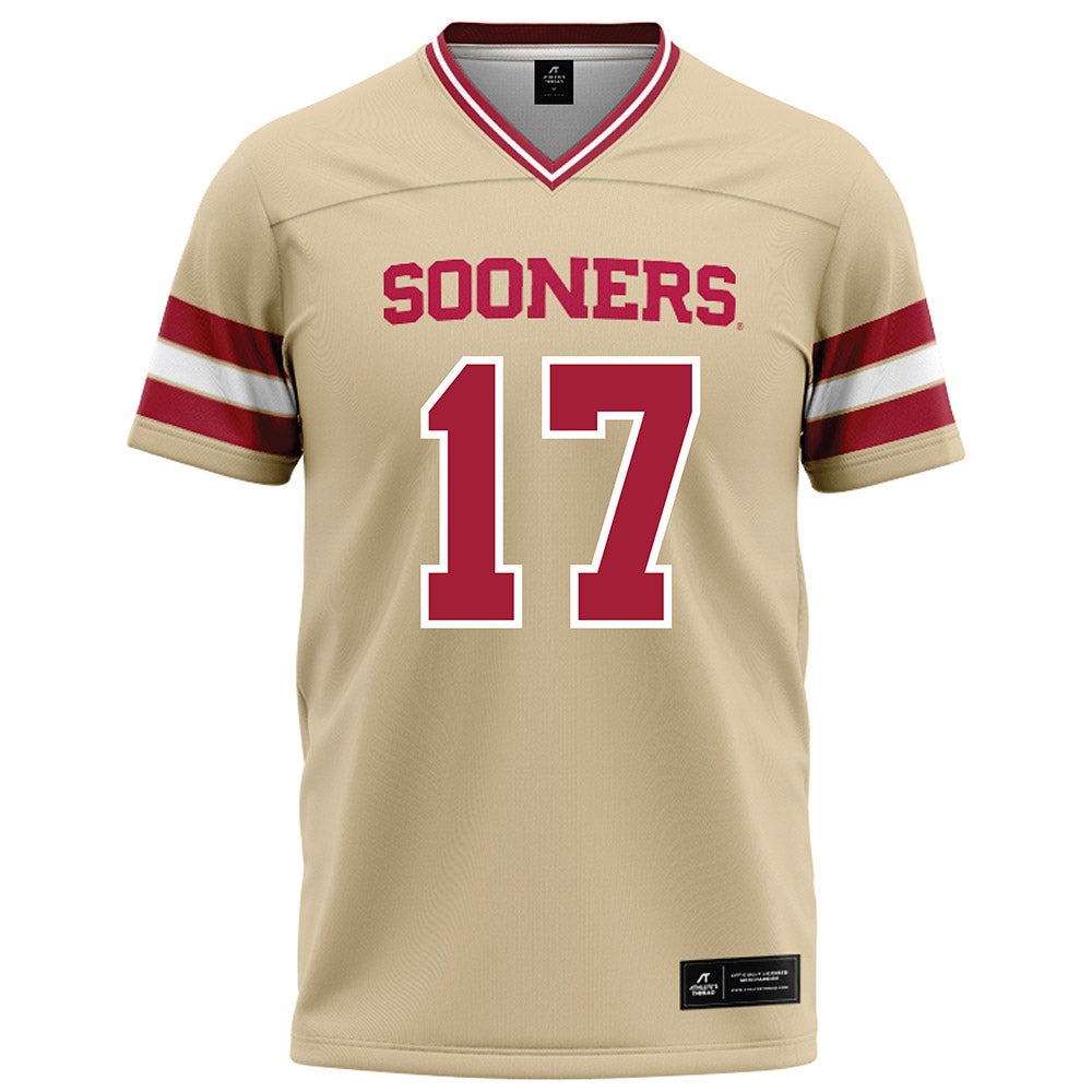Oklahoma - NCAA Football : Taylor Heim - Cream Football Jersey-0