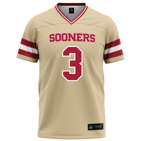 Oklahoma - NCAA Football : Michael Hawkins Jr. - Cream Football Jersey-0