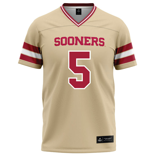 Oklahoma - NCAA Football : Isaiah Sategna - Cream Football Jersey-0
