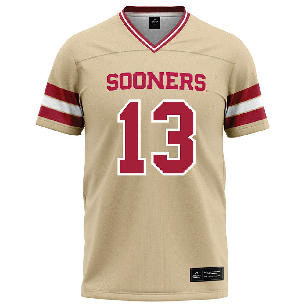 Oklahoma - NCAA Football : Reggie Powers III - Cream Football Jersey-0