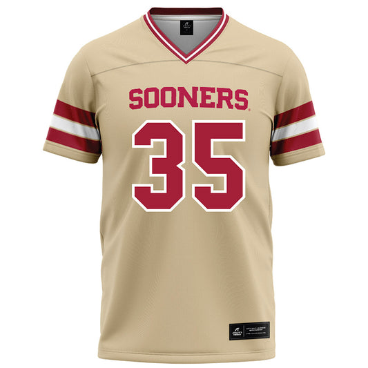 Oklahoma - NCAA Football : Liam Evans - Cream Football Jersey-0