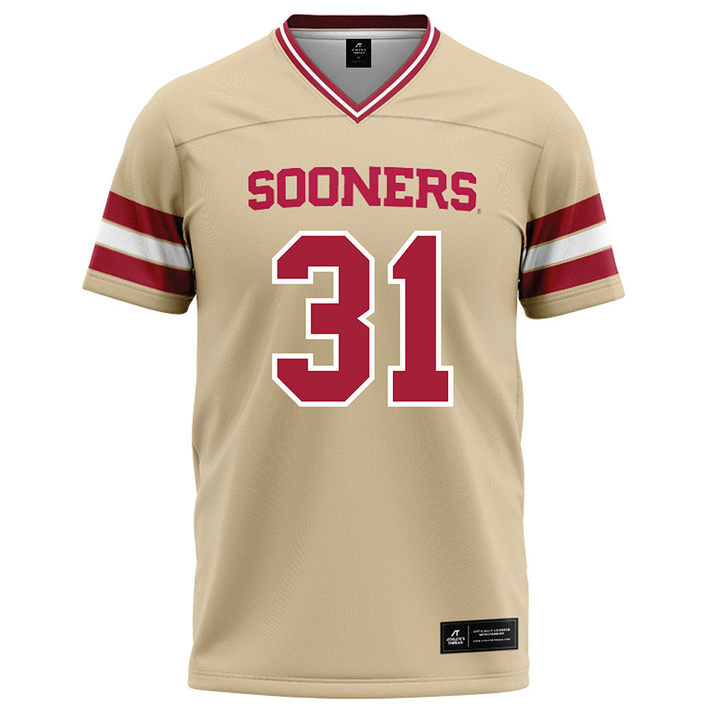 Oklahoma - NCAA Football : Reed DeQuasie - Cream Football Jersey-0