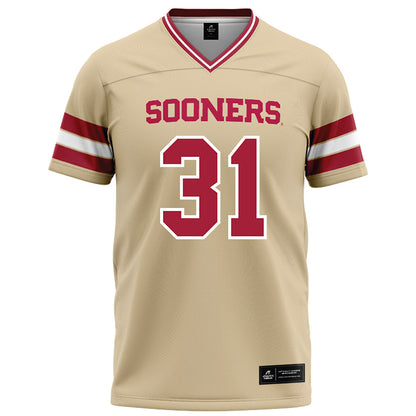 Oklahoma - NCAA Football : Reed DeQuasie - Cream Football Jersey-0