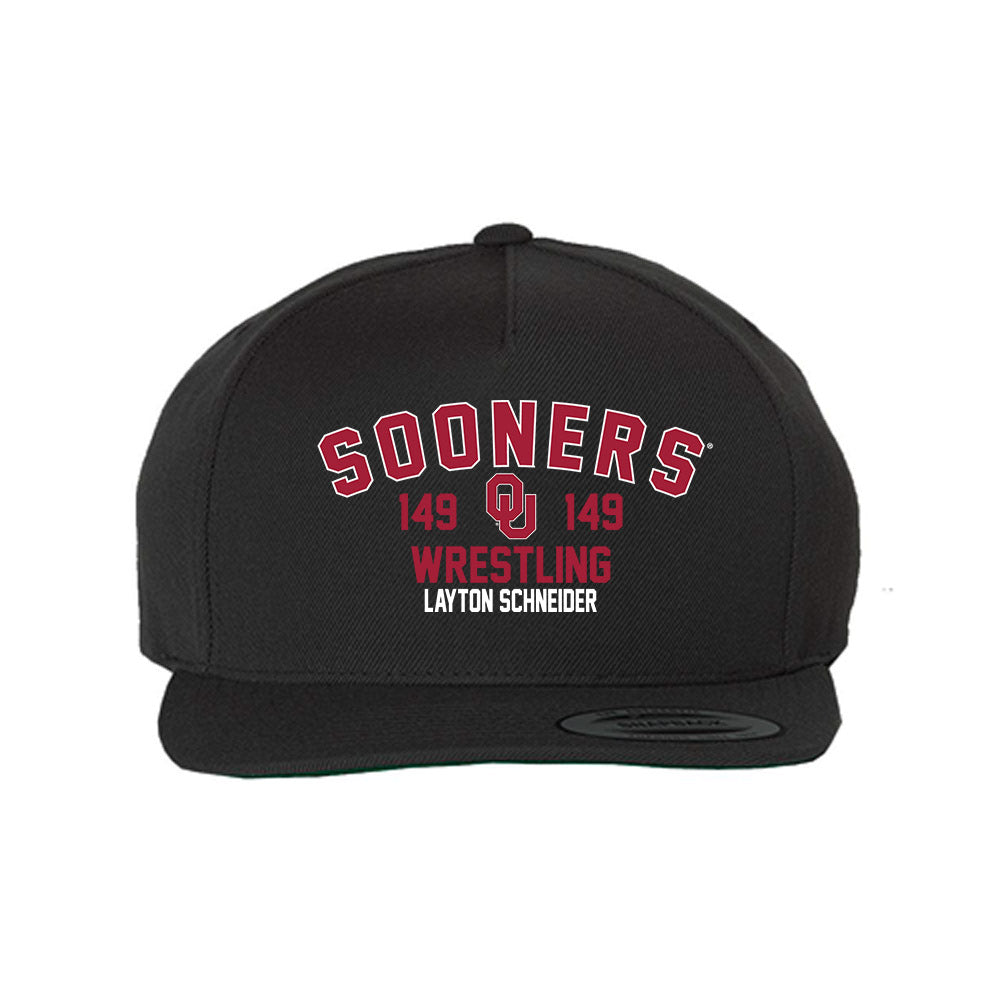 Oklahoma - NCAA Wrestling : Layton Schneider - Snapback Hat-0