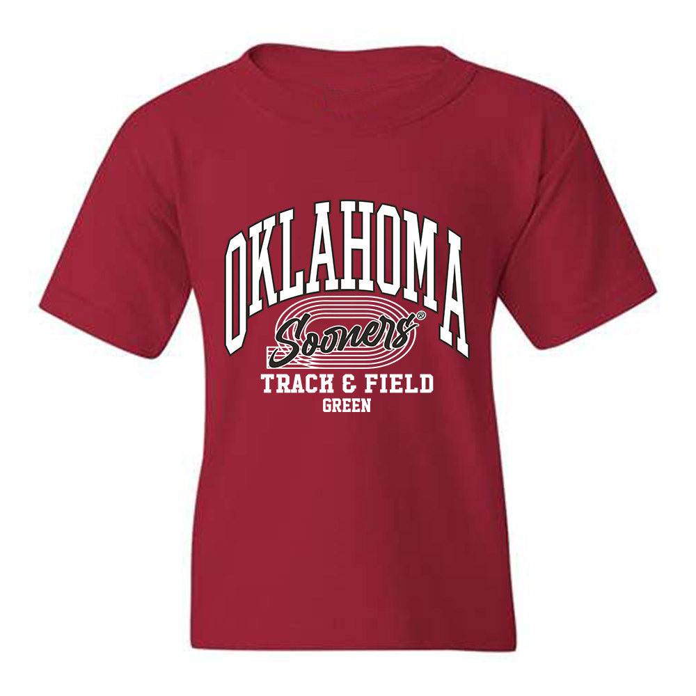 Oklahoma - NCAA Men's Track & Field (Outdoor) : Bj Green - Youth T-Shirt Sports Shersey