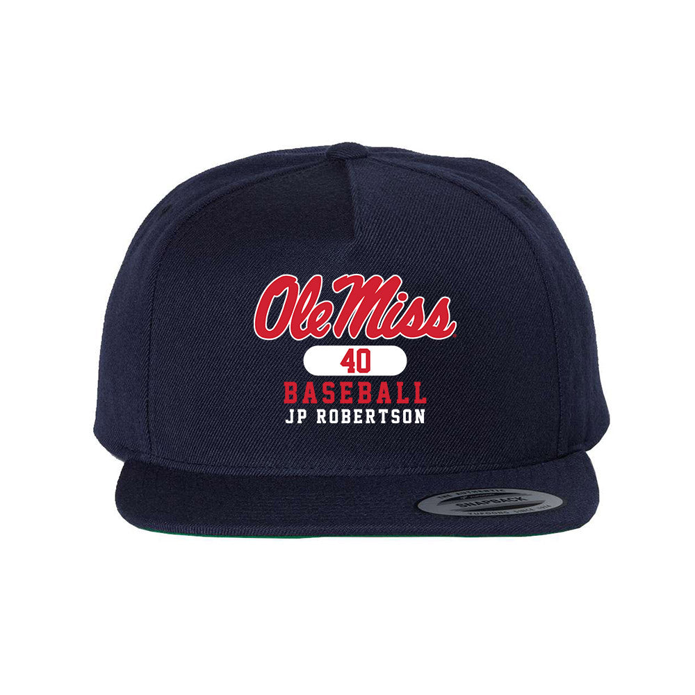 Ole Miss - NCAA Baseball : JP Robertson - Snapback Hat-0