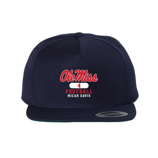 Ole Miss - NCAA Football : Micah Davis - Snapback Hat