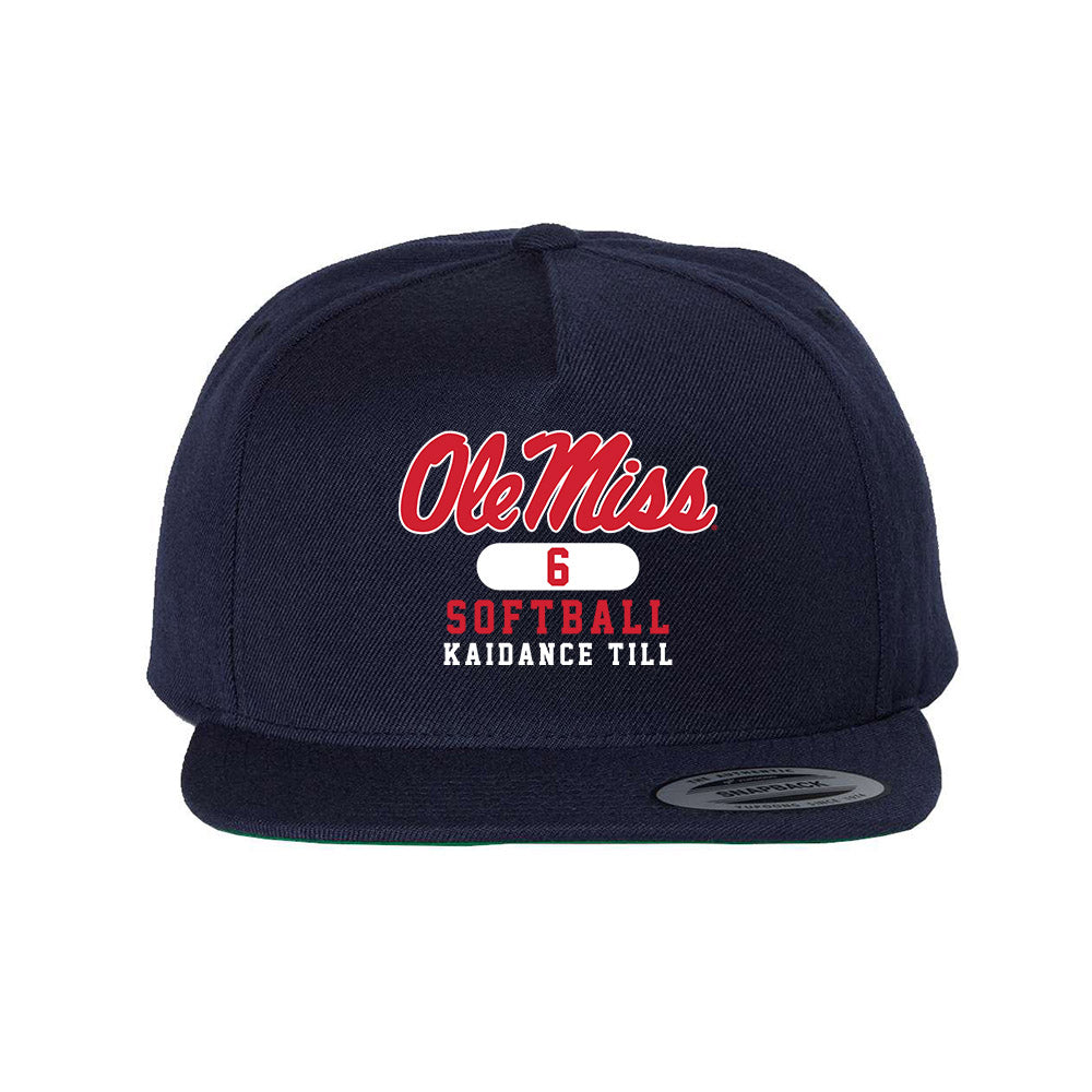 Ole Miss - NCAA Softball : Kaidance Till - Snapback Hat-0