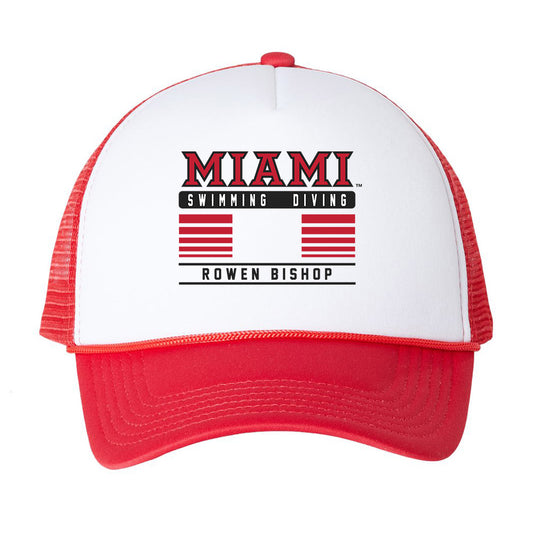 Miami of Ohio - NCAA Men's Swimming & Diving : Rowen Bishop - Trucker Hat-0