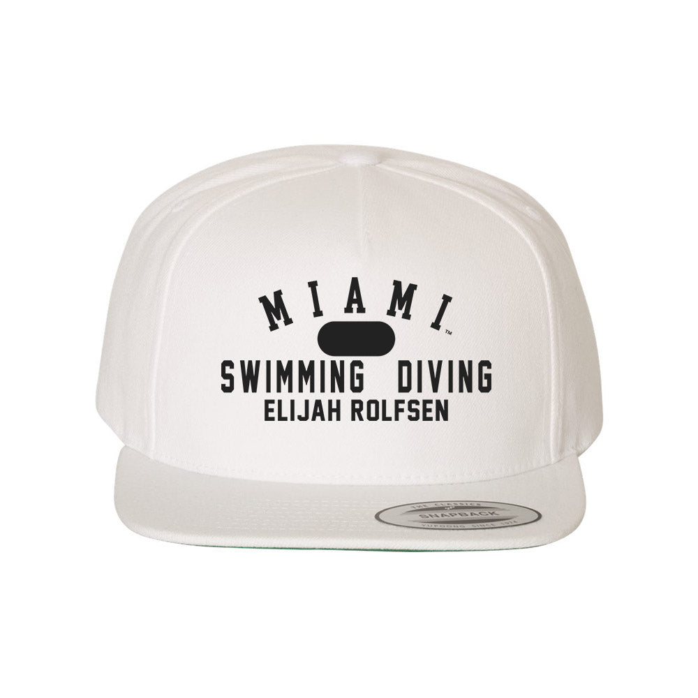 Miami of Ohio - NCAA Men's Swimming & Diving : Elijah Rolfsen - Snapback Hat-0