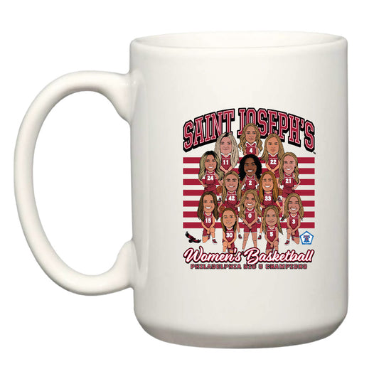 St. Joe's - NCAA Women's Basketball : Big 5 Champions Team Caricature - Coffee Mug