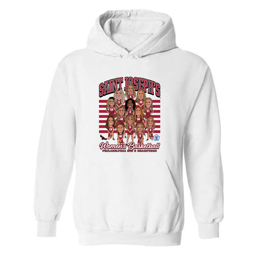 St. Joe's - NCAA Women's Basketball : Big 5 Champions Team Caricature - Hooded Sweatshirt