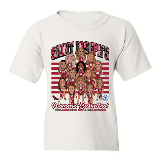 St. Joe's - NCAA Women's Basketball : Big 5 Champions Team Caricature - Youth T-Shirt