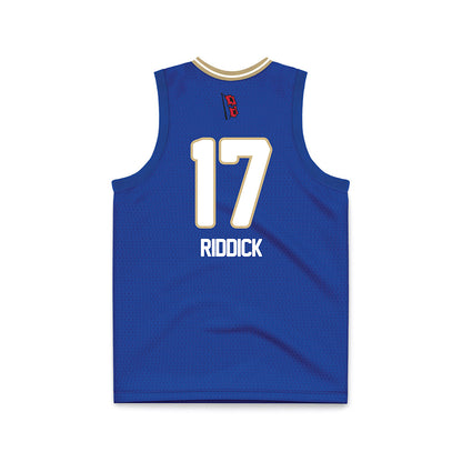 Tulsa - NCAA Women's Basketball : Hannah Riddick - Blue Basketball Jersey-1