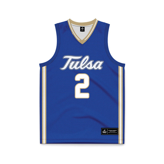 Tulsa - NCAA Women's Basketball : RyLee Grays - Blue Basketball Jersey-0