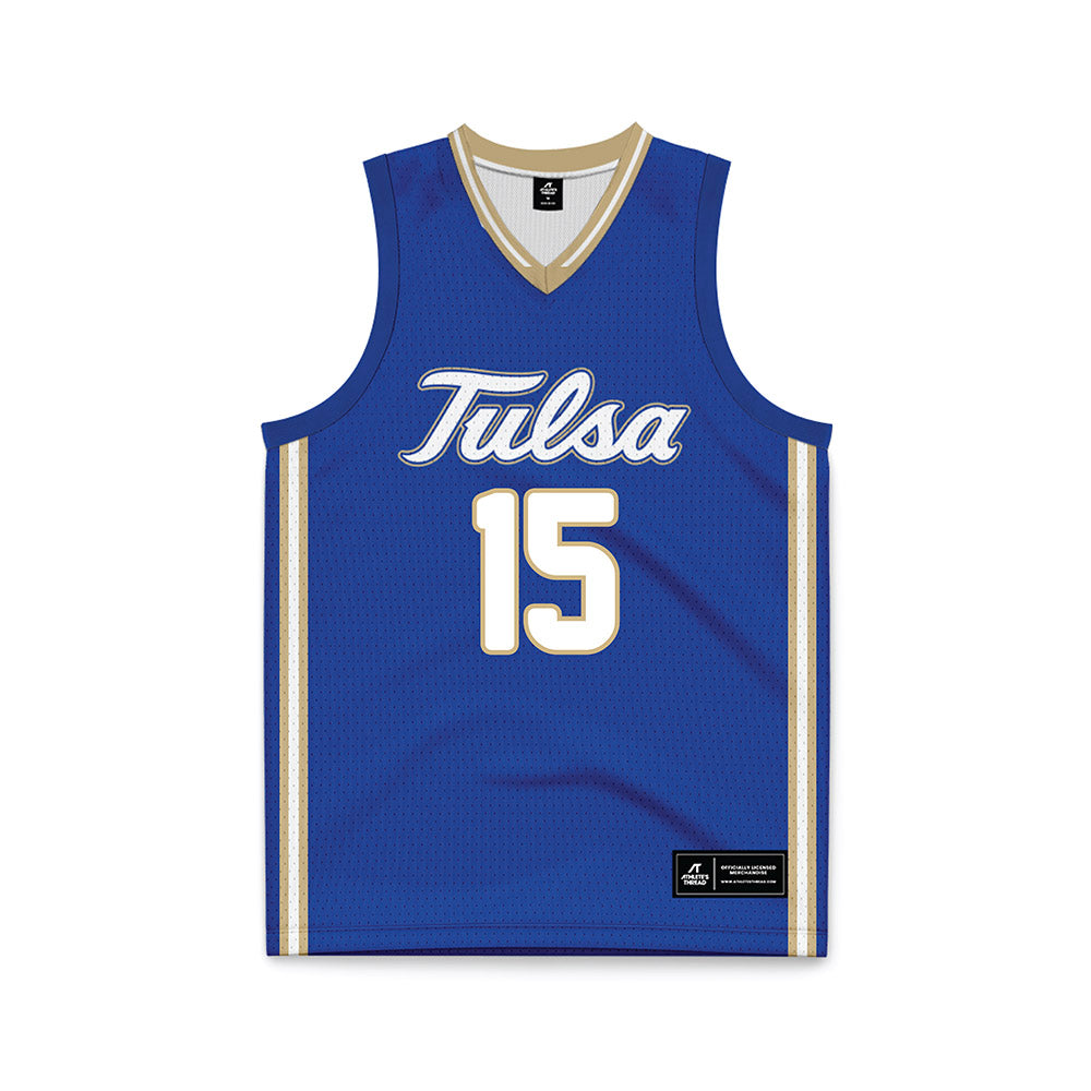 Tulsa - NCAA Women's Basketball : Jade Clack - Blue Basketball Jersey-0