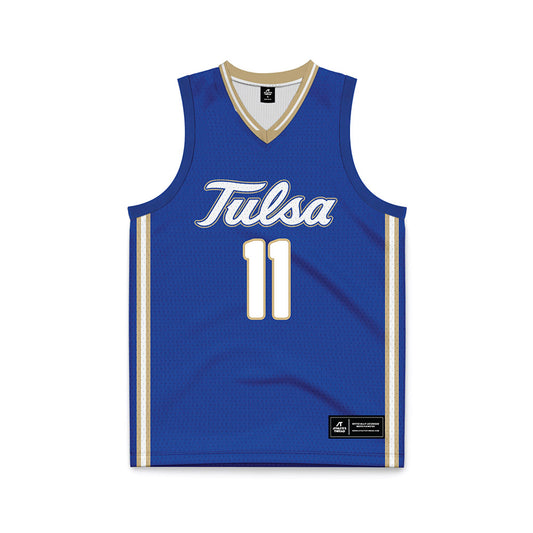 Tulsa - NCAA Women's Basketball : Layla-j Cameron - Blue Basketball Jersey-0