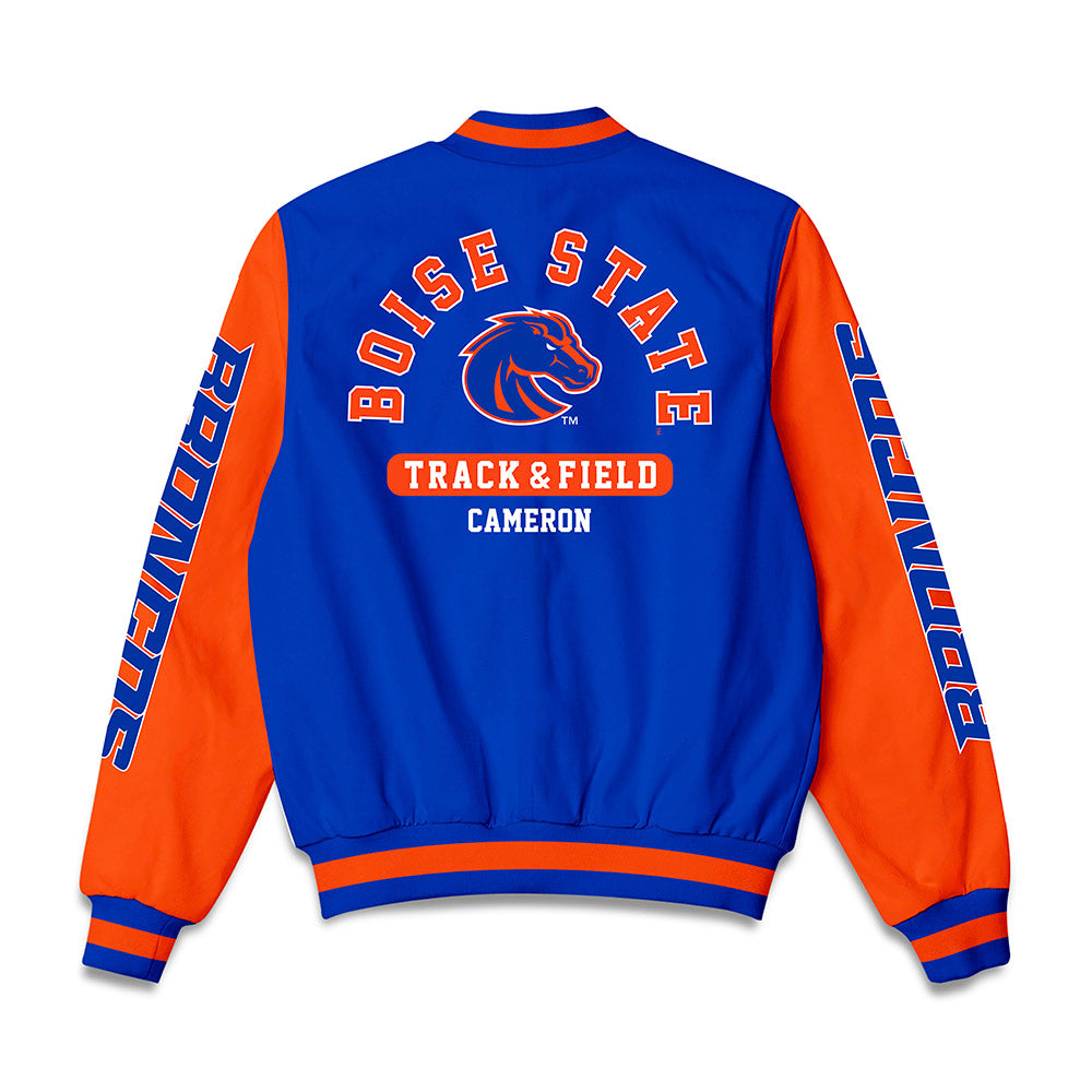 Boise State - NCAA Men's Track & Field : Cobe Cameron - Bomber Jacket-1