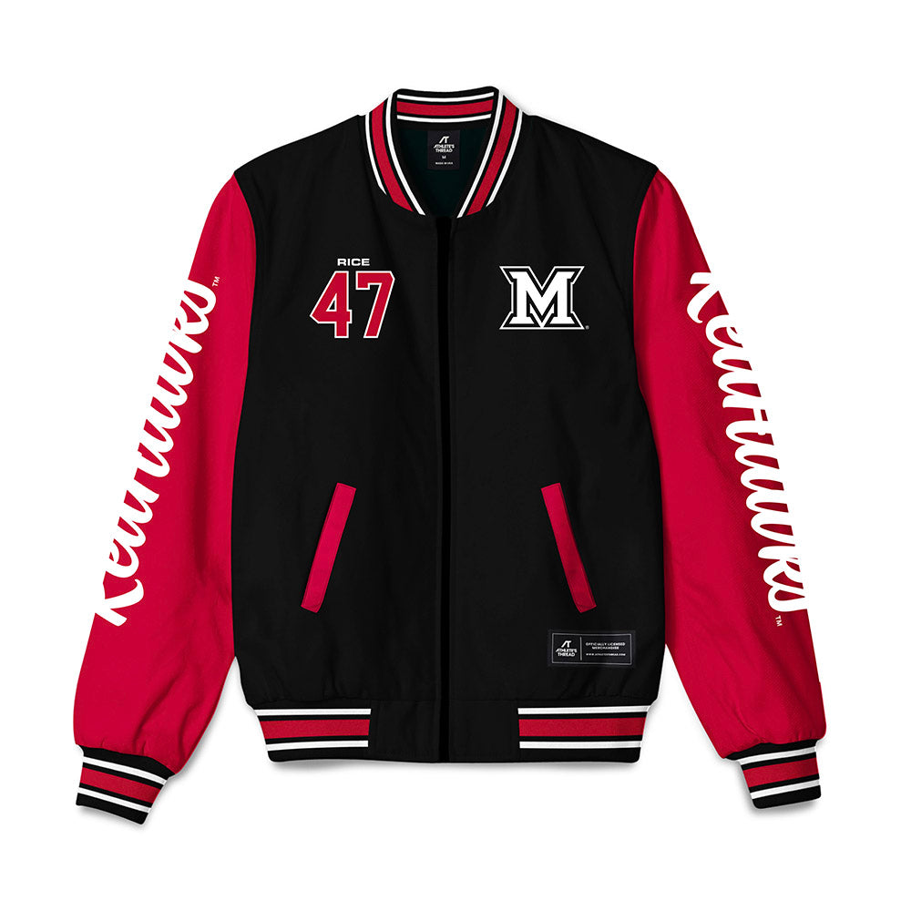 Miami of Ohio - NCAA Football : Brach Rice - Bomber Jacket-0