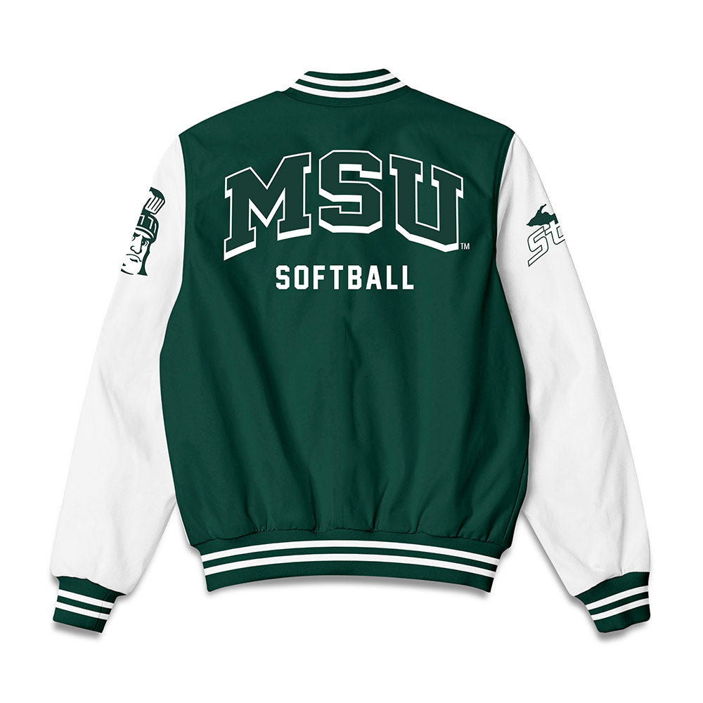 Michigan State - NCAA Softball : Sophie Holverstott - Bomber Jacket-1