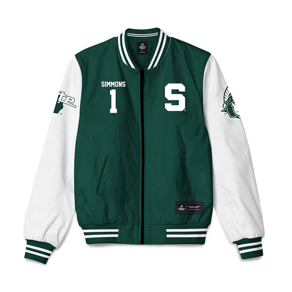 Michigan State - NCAA Women's Basketball : Jaddan Simmons - Bomber Jacket-0