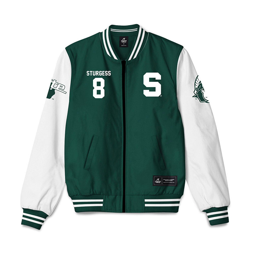 Michigan State - NCAA Baseball : Isaac Sturgess - Bomber Jacket-0