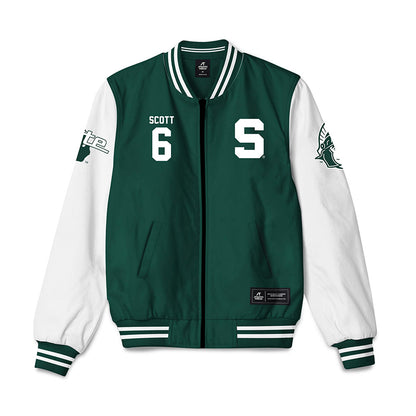 Michigan State - NCAA Men's Basketball : Jordan Scott - Bomber Jacket-0