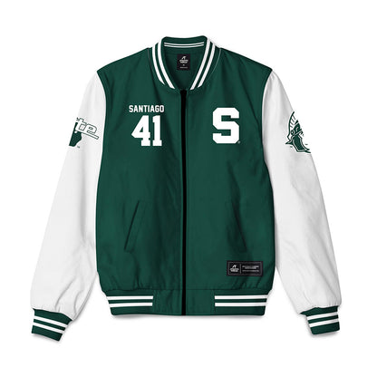 Michigan State - NCAA Football : David Santiago - Bomber Jacket-0