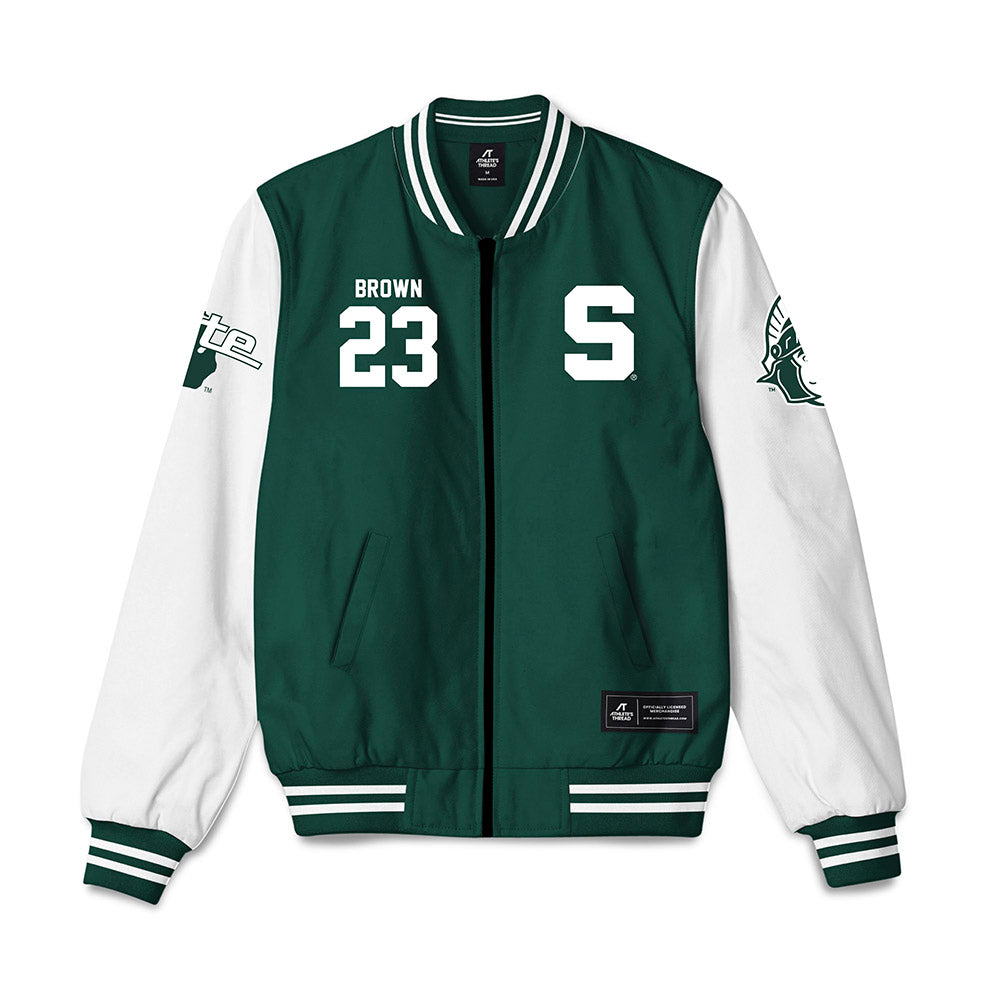 Michigan State - NCAA Women's Basketball : Jalyn Brown - Bomber Jacket-0