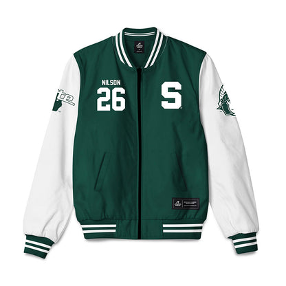 Michigan State - NCAA Men's Ice Hockey : Eric Nilson - Bomber Jacket-0