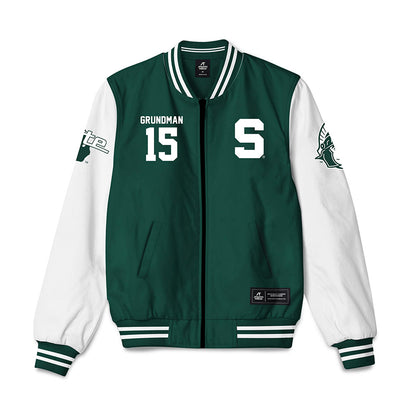 Michigan State - NCAA Baseball : Gannon Grundman - Bomber Jacket-0