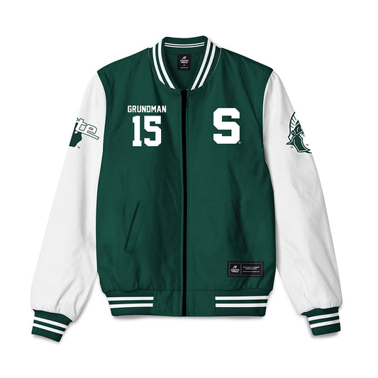 Michigan State - NCAA Baseball : Gannon Grundman - Bomber Jacket-0