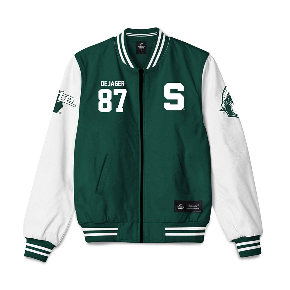 Michigan State - NCAA Football : Luke DeJager - Bomber Jacket-0