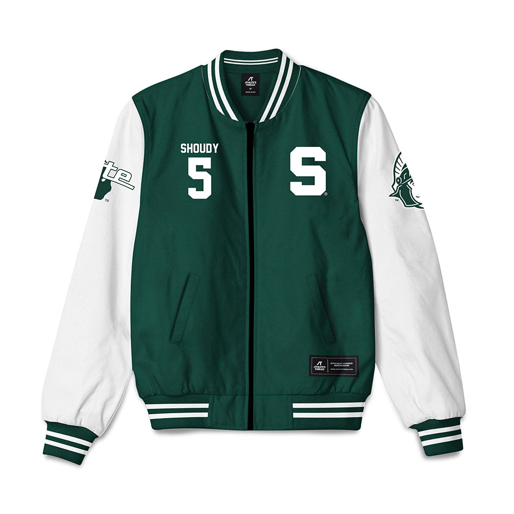 Michigan State - NCAA Men's Ice Hockey : Travis Shoudy - Bomber Jacket-0
