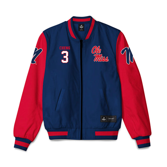 Ole Miss - NCAA Baseball : Luke Cheng - Bomber Jacket-0