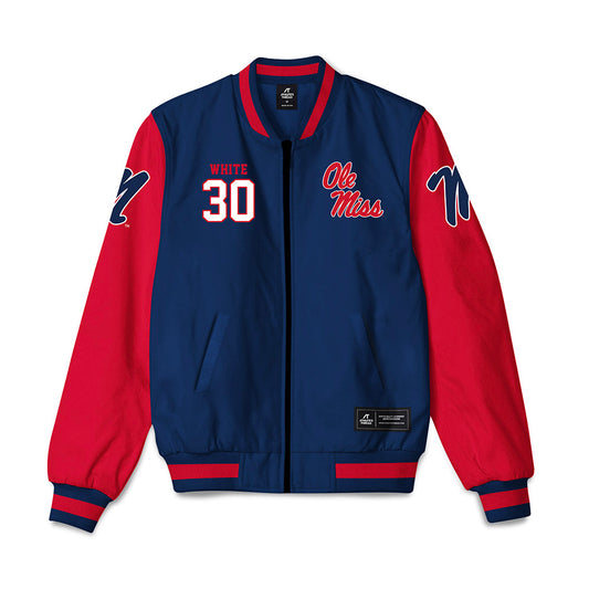 Ole Miss - NCAA Football : Trip White - Bomber Jacket