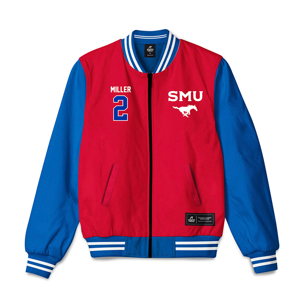 SMU - NCAA Men's Basketball : Boopie Miller - Bomber Jacket-0