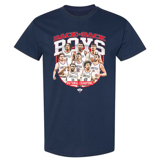 UConn - NCAA Men's Basketball : Back To Back National Champs - Team Collage T-Shirt