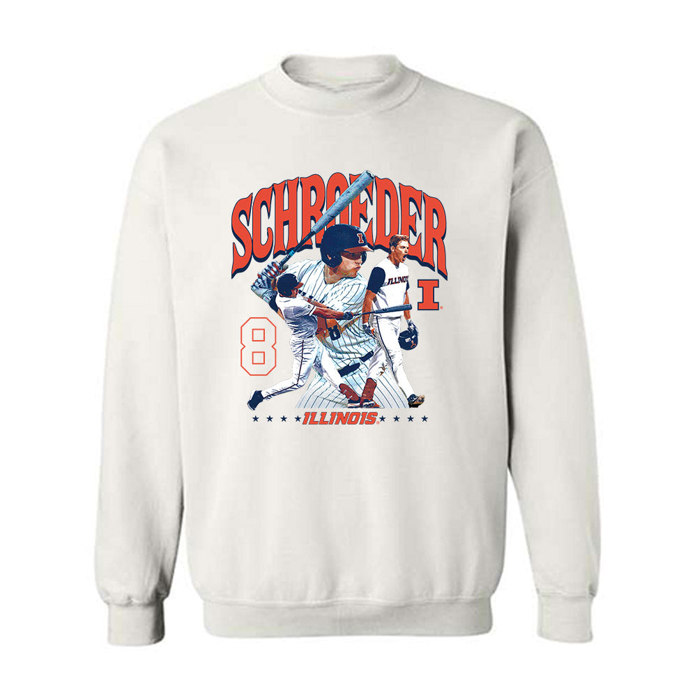 Illinois - NCAA Baseball : Jacob Schroeder -  Crewneck Sweatshirt Player Collage