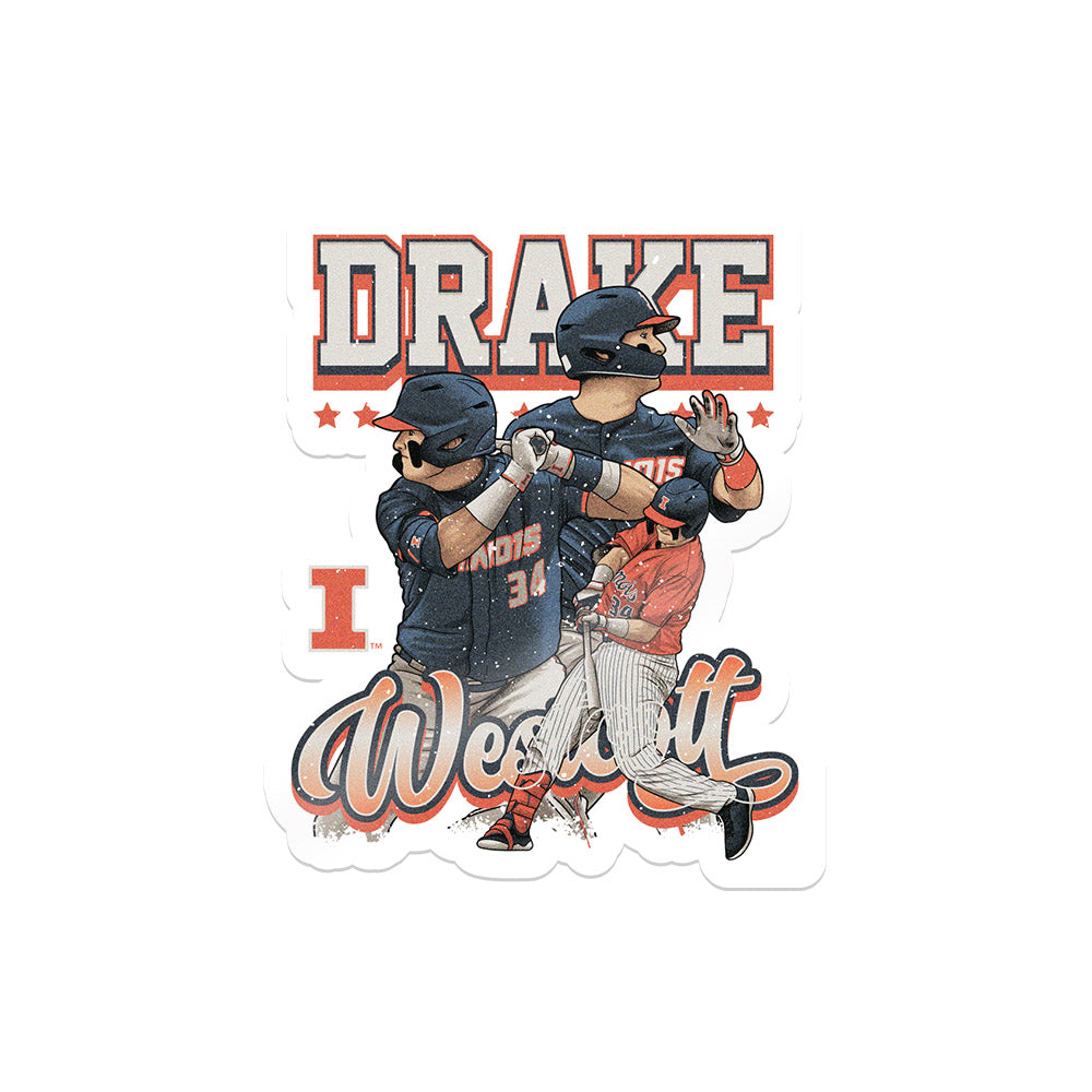 Illinois - NCAA Baseball : Drake Westcott -  Sticker Player Collage