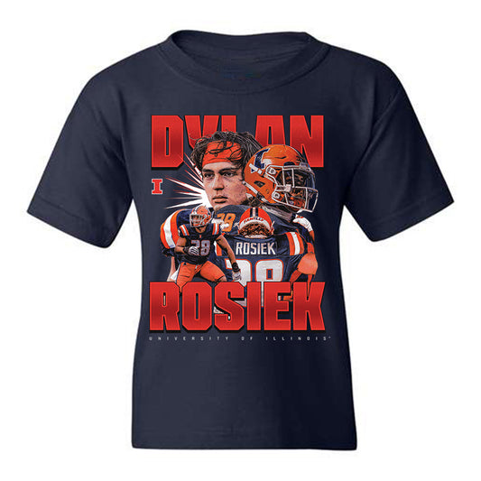 Illinois - NCAA Football : Dylan Rosiek -  Youth T-Shirt Player Collage