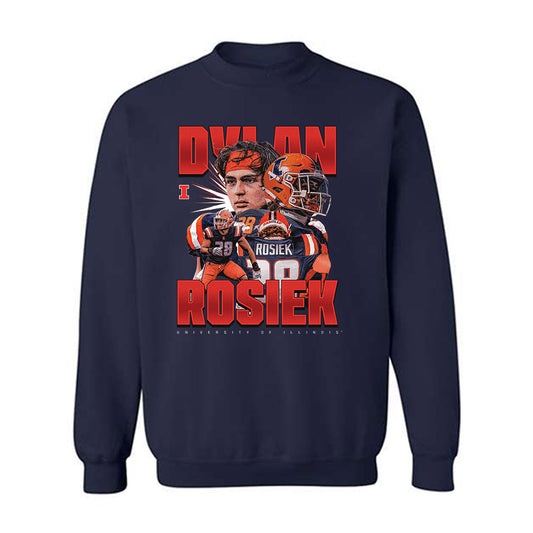Illinois - NCAA Football : Dylan Rosiek -  Crewneck Sweatshirt Player Collage