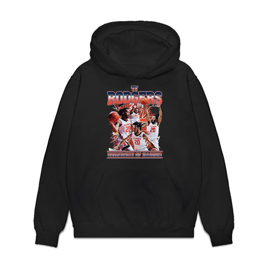 Illinois - NCAA Men's Basketball : Ty Rodgers - Player Collage Premium Hooded Sweatshirt-0