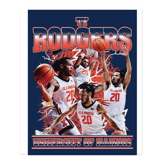 Illinois - NCAA Men's Basketball : Ty Rodgers - Player Collage Poster 20x24-0