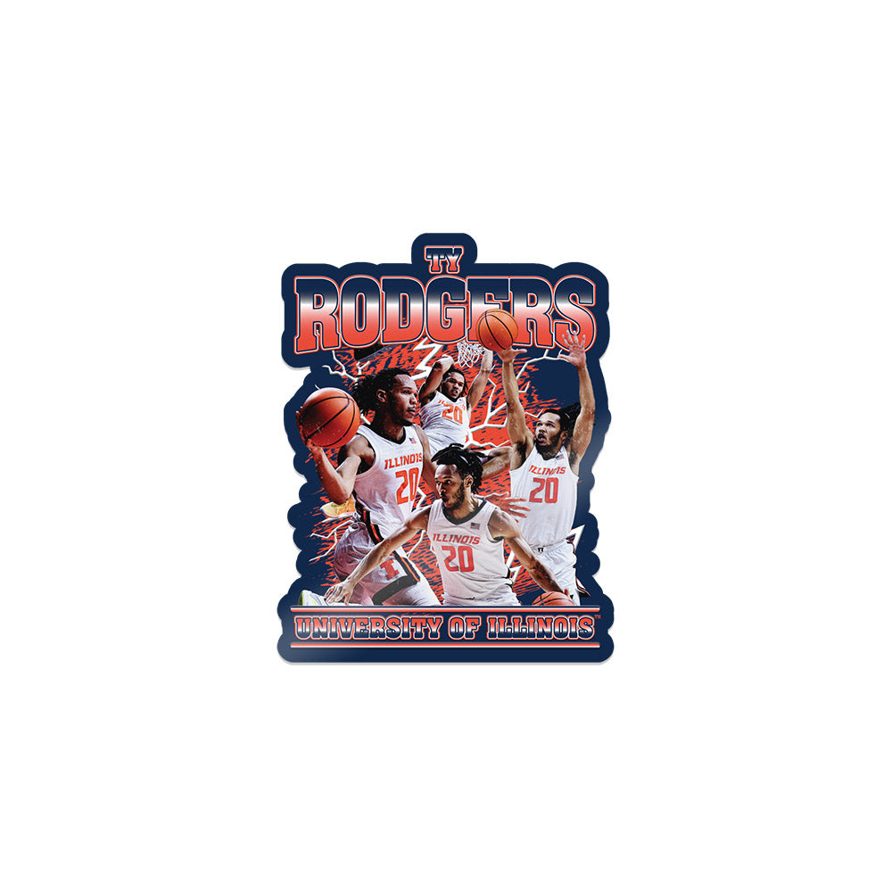 Illinois - NCAA Men's Basketball : Ty Rodgers - Player Collage Sticker-0